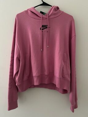 Nike Women's Rose Pink Hooded Sweatshirt with Nike Air Logo